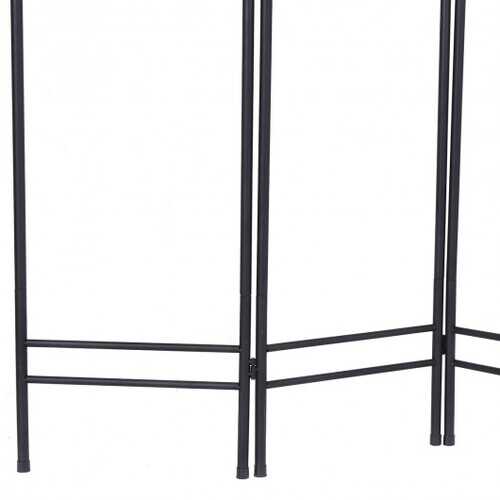 4 Panels Metal Frame Room Private Folding Screen-Brown - Color: Brown